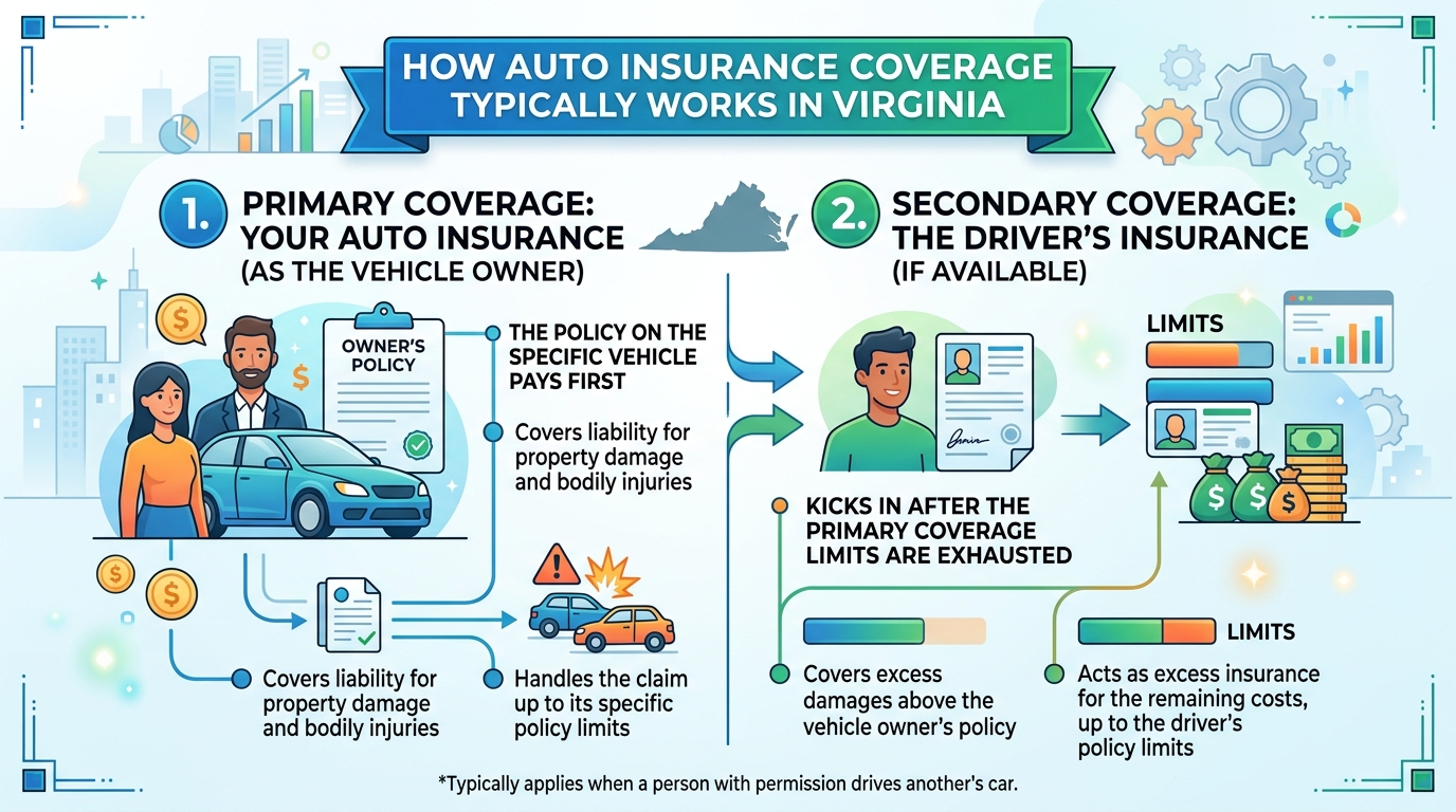 How Auto Insurance Coverage Typically Works in Virginia